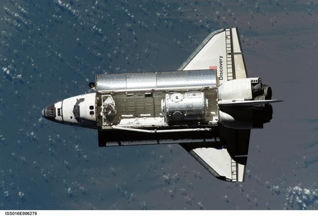 NASA image: Discovery and Payload on approach to the ISS during the STS-120 Mission