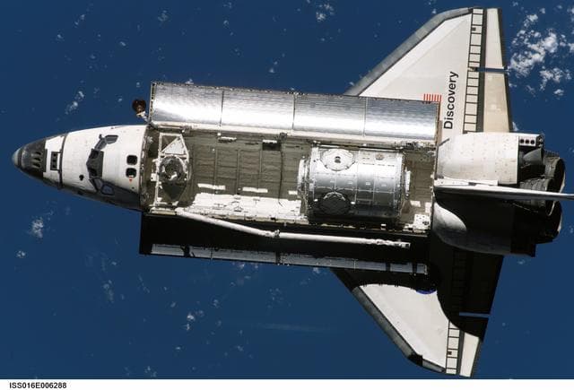 Discovery and Payload on approach to the ISS during the STS-120 Mission