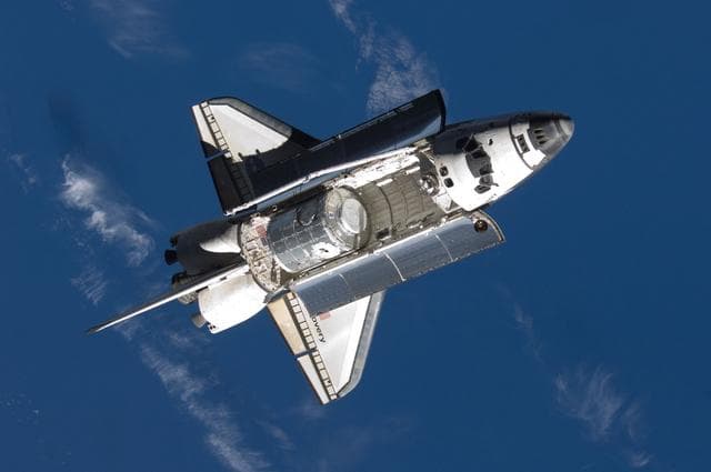 NASA image: Discovery and Payload on approach to the ISS during the STS-120 Mission