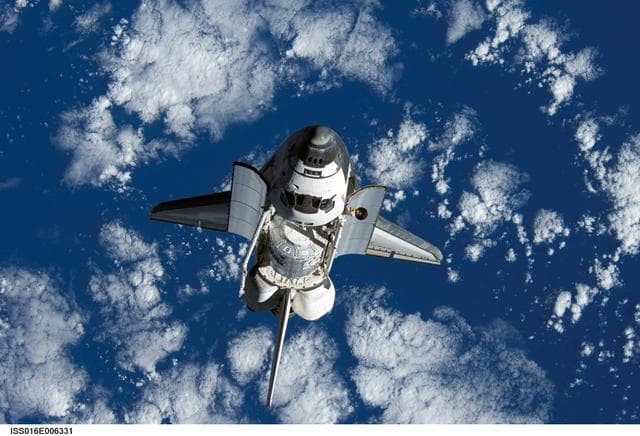 NASA image: Discovery and Payload on approach to the ISS during the STS-120 Mission