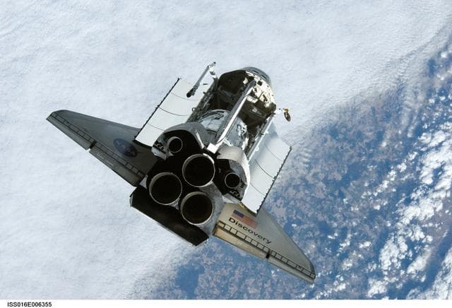 NASA image: Discovery and Payload on approach to the ISS during the STS-120 Mission