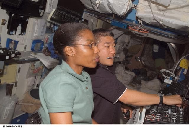 NASA image: Wilson and Tani in the U.S. Lab