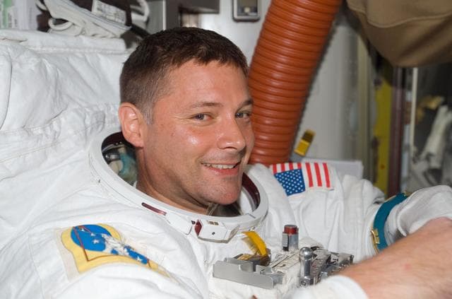 NASA image: Wheelock in the A/L following EVA 1