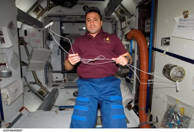 NASA image: Zamka in Node 2 with bracing straps