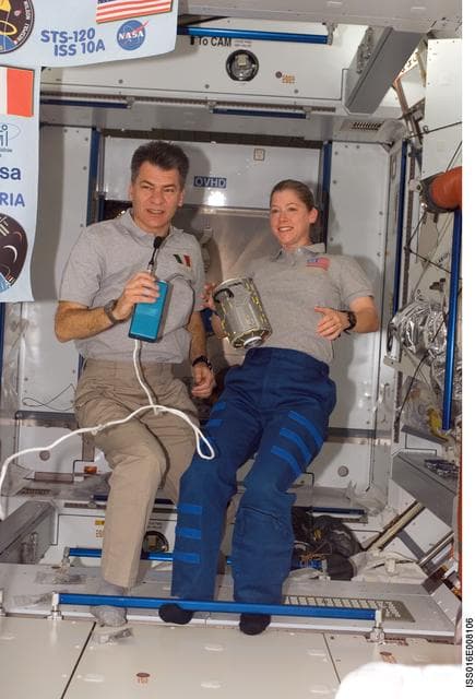 NASA image: Nespoli and Melroy in Node 2