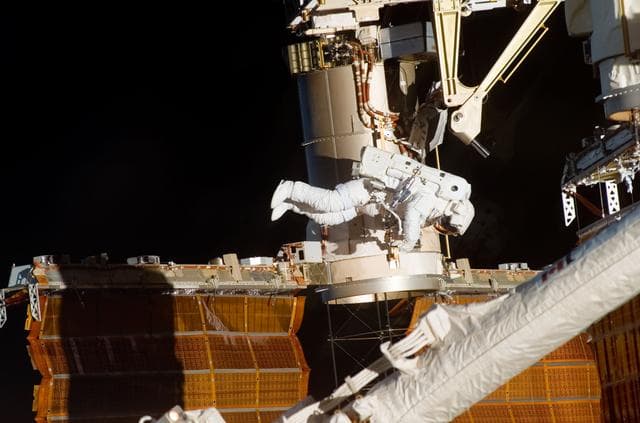 NASA image: Wheelock during Expedition 16/STS-120 EVA 4