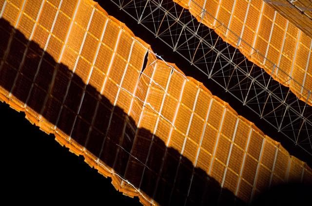 NASA image: Repaired SAW during Expedition 16/STS-120 EVA 4
