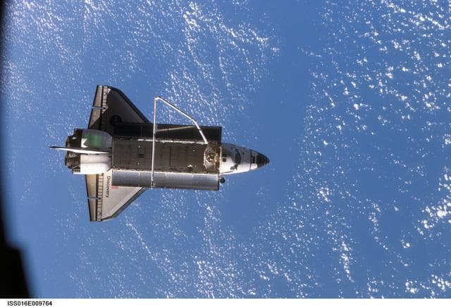 NASA image: Discovery after undocking from the ISS during the STS-120 Mission