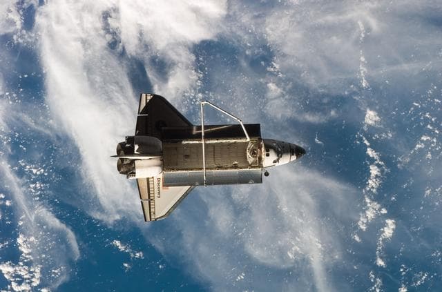 NASA image: Discovery after undocking from the ISS during the STS-120 Mission