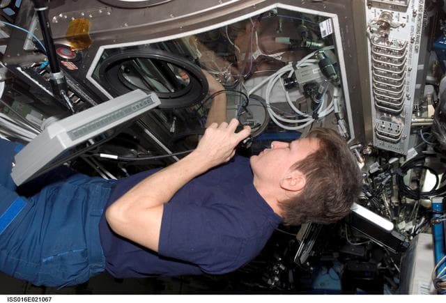 NASA image: Whitson works with InSPACE-2 in the MSG in the US Lab