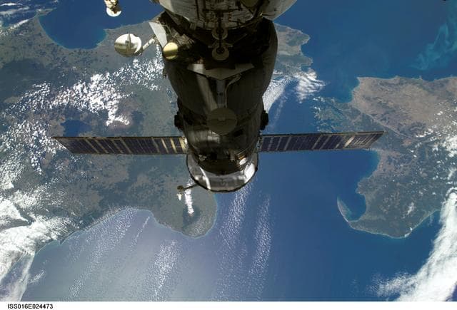 NASA image: Progress Spacecraft docked to the ISS during Expedition 16