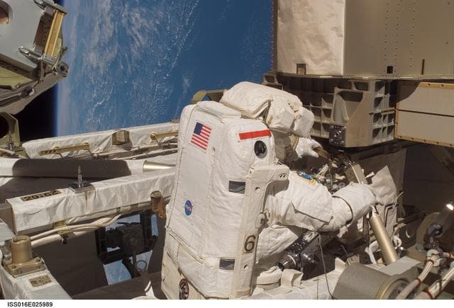 NASA image: Whitson during EVA 14