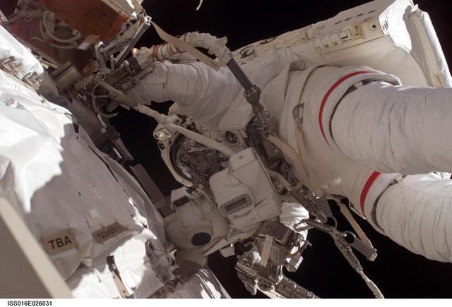 NASA image: Whitson during EVA 14