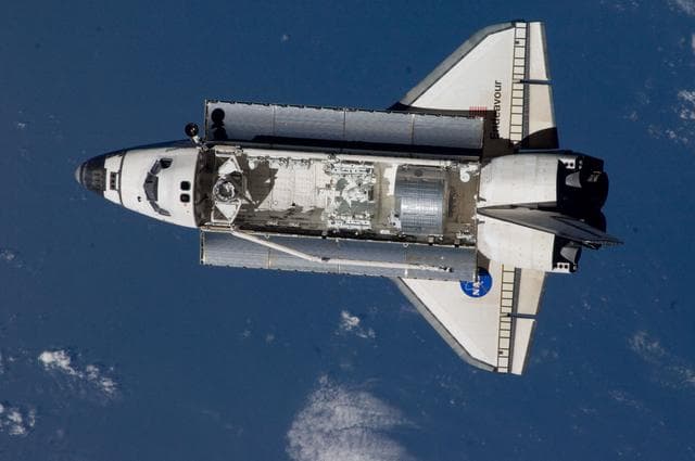 NASA image: Endeavour and Payload on approach to the ISS during the STS-123 Mission