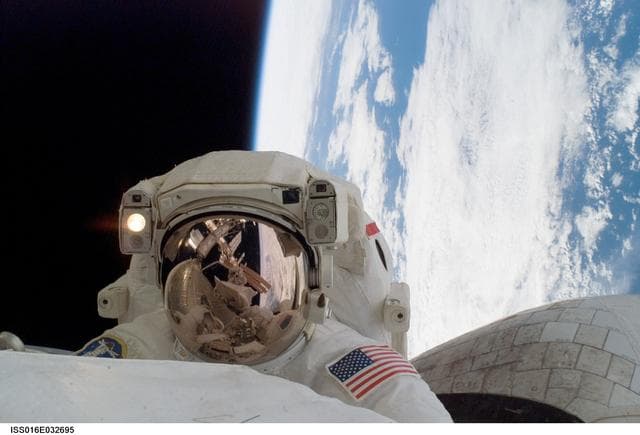 NASA image: Linnehan during Expedition 16/STS-123 EVA 1