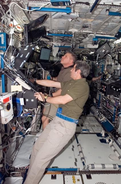 NASA image: Johnson and Eyharts in US Lab