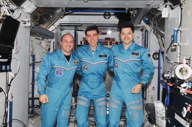 NASA image: Expedition 17 crewmembers in Node 2