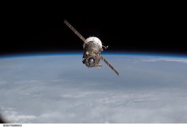 NASA image: Soyuz TMA-11 spacecraft departs the ISS