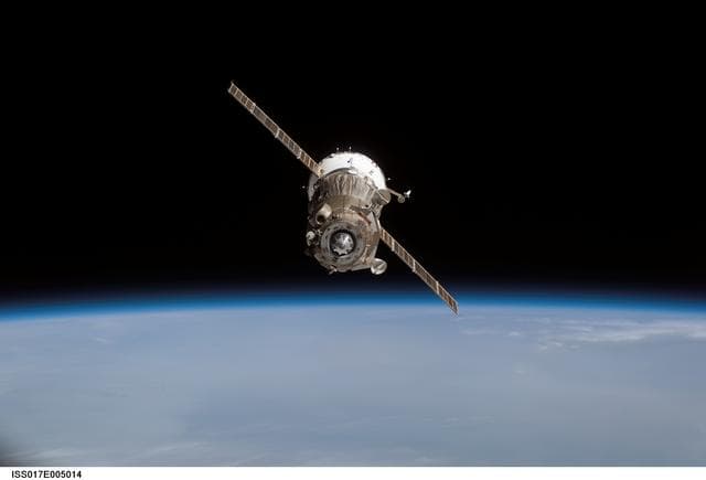NASA image: Soyuz TMA-11 spacecraft departs the ISS