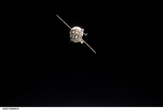 NASA image: Soyuz TMA-11 spacecraft departs the ISS