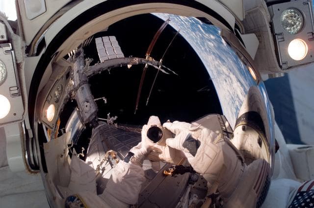 NASA image: STS-124 EVA 1 Japanese Experiment Module (JEM) Prep