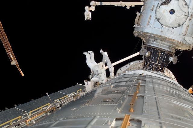 NASA image: STS-124 EVA 1 Japanese Experiment Module (JEM) Prep
