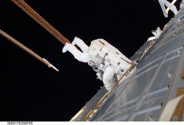 NASA image: STS-124 EVA 1 Japanese Experiment Module (JEM) Prep