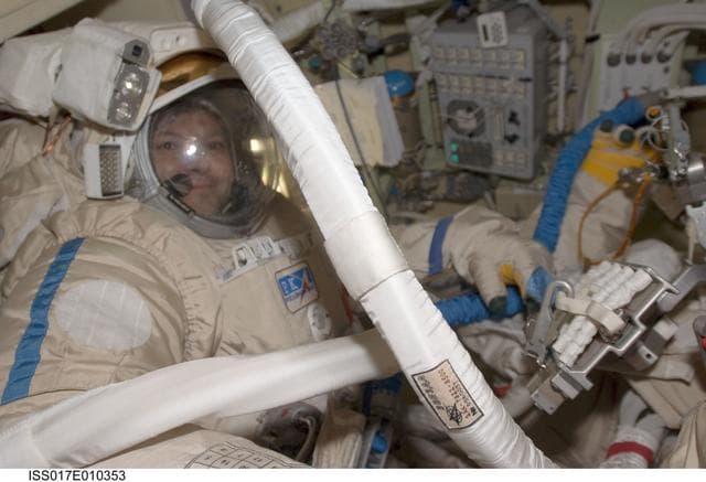 NASA image: Volkov and Kononenko in the Piers DC1 during Expedition 17