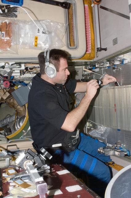 NASA image: Chamitoff works on TVIS in the SM during Expedition 17