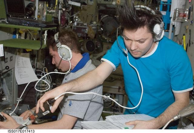 NASA image: Volkov and Kononenko assisted with the docking of the Progress M-65