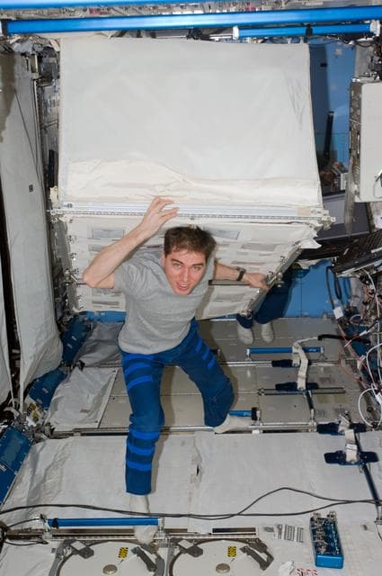 NASA image: Volkov works in the Kibo European Laboratory / Columbus during Expedition 17