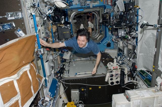 NASA image: Kononenko floats in the U.S. Laboratory during Joint Operations