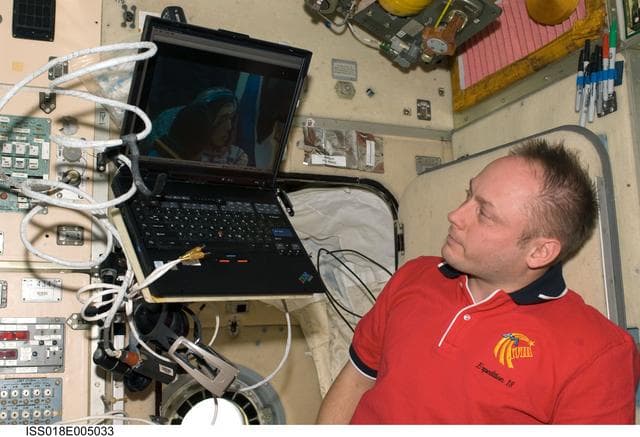 NASA image: ISS Expedition 18 Fincke in the Service Module (SM)