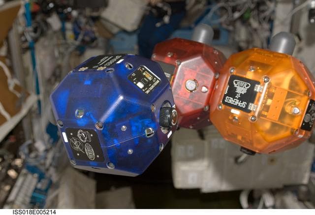 NASA image: ISS Expedition 18 Synchronized Position Hold,Engage,Reorient,Experimental Satellites (SPHERES)