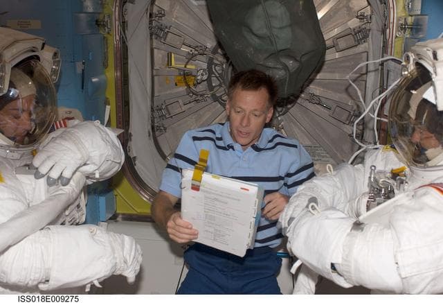 NASA image: ISS Expedition 18 STS-126 EVA 1 Prep in Joint Airlock