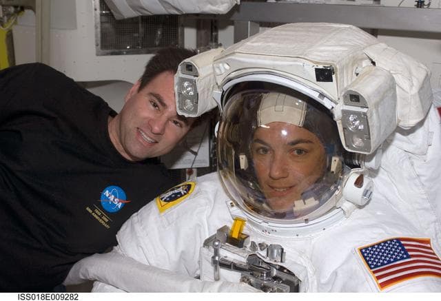 NASA image: ISS Expedition 18 STS-126 EVA 1 Prep in Joint Airlock