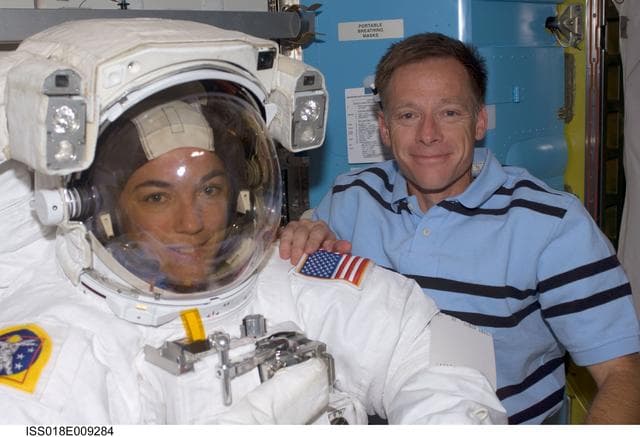 NASA image: ISS Expedition 18 STS-126 EVA 1 Prep in Joint Airlock