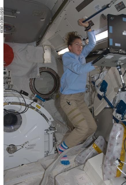 NASA image: ISS Expedition 18 Japanese Experiment Module (JEM) Common Gas Support Equipment (CGSE) Self Shut-off Valve (SSV) Repair