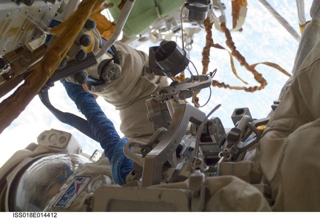 NASA image: EXPOSE-R Installation during Russian Extravehicular Activity (EVA) 21