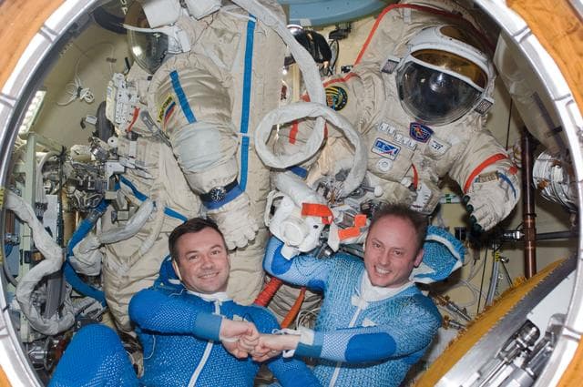 NASA image: Orlan-M Space Suit Inspection for Extravehicular Activity (EVA) 21