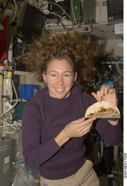 NASA image: ISS Expedition 18 Food Prep in Service Module (SM)