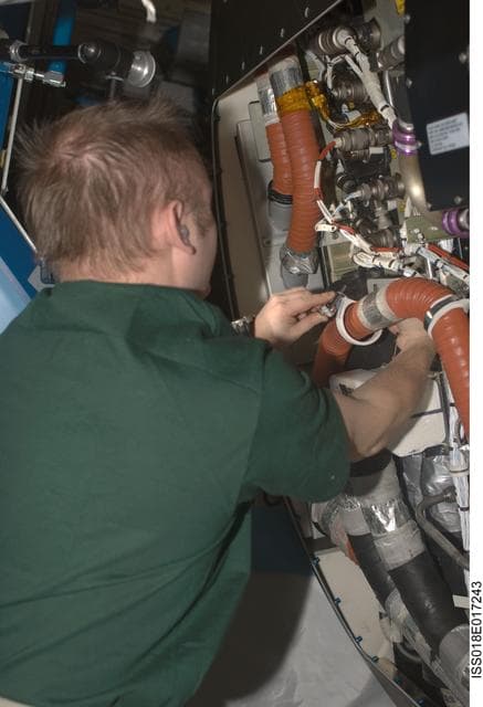 NASA image: ISS Expedition 18 Interim Resistive Exercise Device (IRED) Hardware in Node 2 Harmony