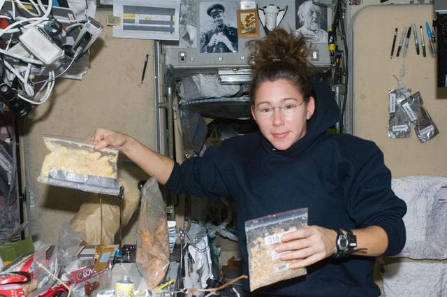 NASA image: Magnus Food Prep in Service Module (SM)