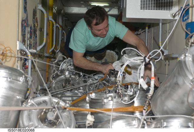 NASA image: ISS Expedition 18 EAB Tanks in the Functional Cargo Block (FGB)