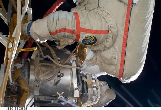 NASA image: Fincke during Russian Extravehicular Activity (EVA) 21A