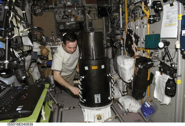 NASA image: MATRYOSHKA-R (RBO-3-2) Radiation Suite in the Service Module (SM)