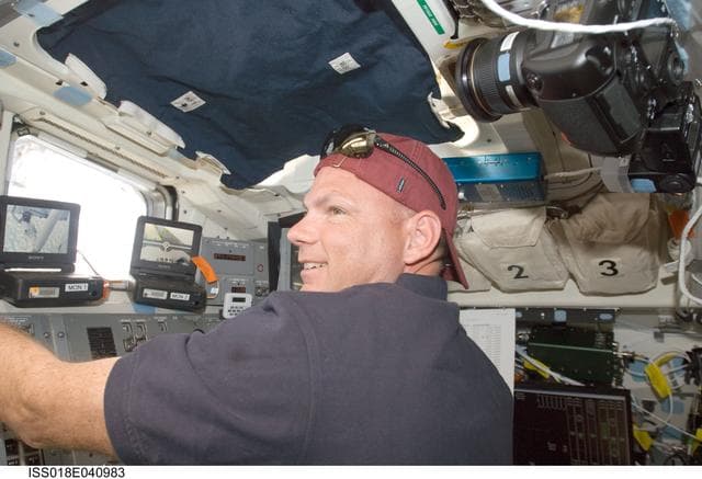 NASA image: Antonelli on AFT Flight Deck (FD) during S6 Truss Grapple OPS