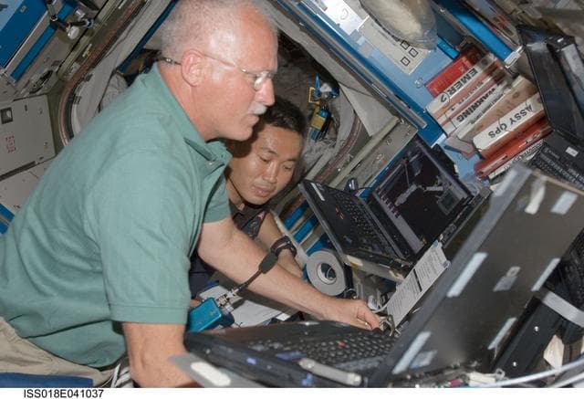 NASA image: S6 Truss Grapple OPS at Robotics WorkStation (RWD)
