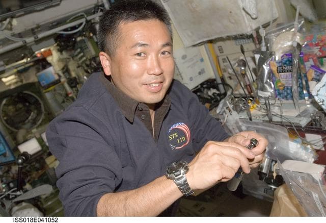 NASA image: Gyroscope Maintenance in Service Module (SM)