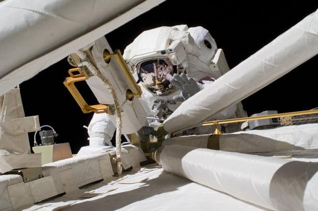 NASA image: STS-119 Extravehicular Activity (EVA) 1 Arnold in EMU